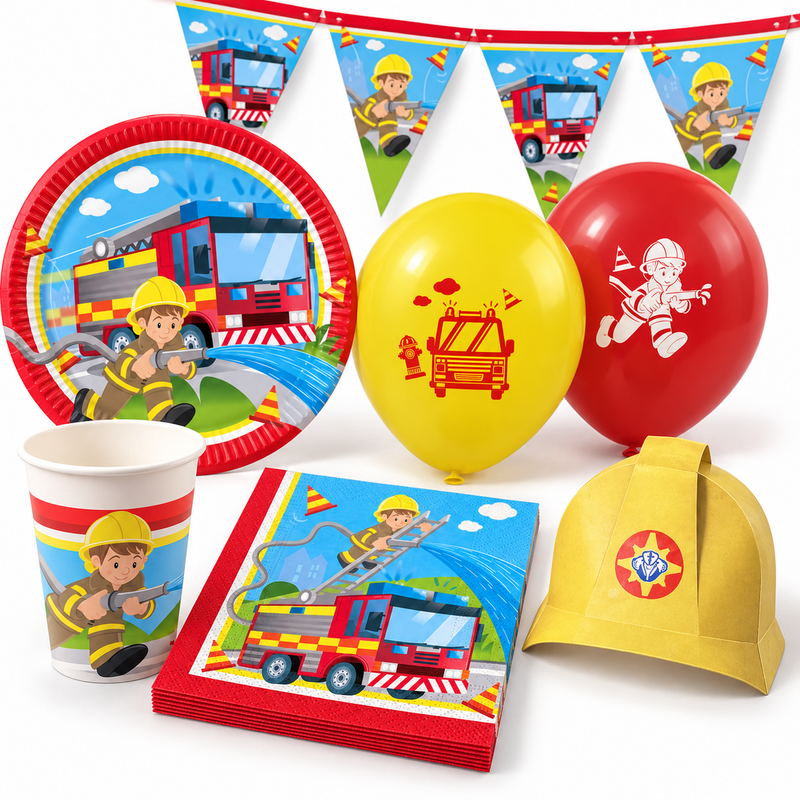 Deko-Beispiel aus dem Shop: Feuerwehr Deko Kindergeburtstag Partyset 