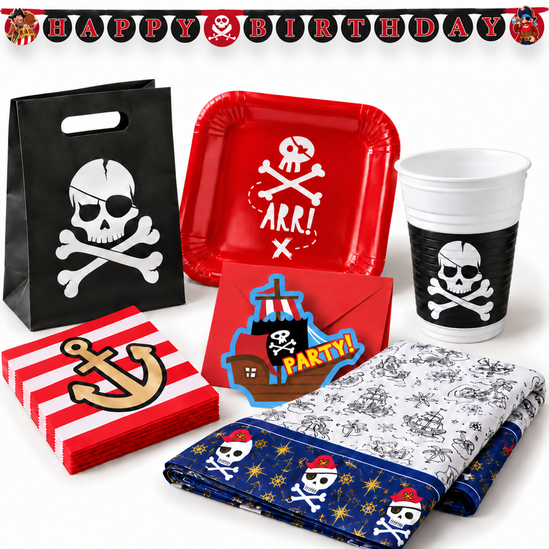 Piraten Party Deko Partyset Kindergeburtstag Totenkopf
