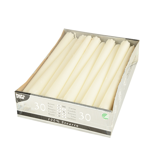 Leuchterkerzen Ø 2,2 cm · 24 cm weiss aus 100 % Stearin