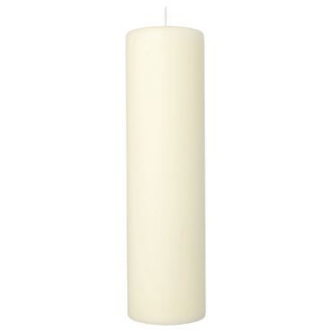 6 Stumpenkerzen elfenbein "Ivory" Ø 80 mm · 290 mm mit Flachkopf creme