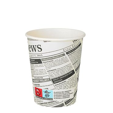 1000 Pappbecher "To Go" 0,2 l Ø 8 cm · 9,2 cm "Newsprint" Glühweinbecher Heißgetränk Kaffee Becher