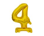 Folienballon Zahl 4 gold stehend
