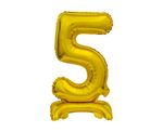 Folienballon Zahl 5 gold stehend