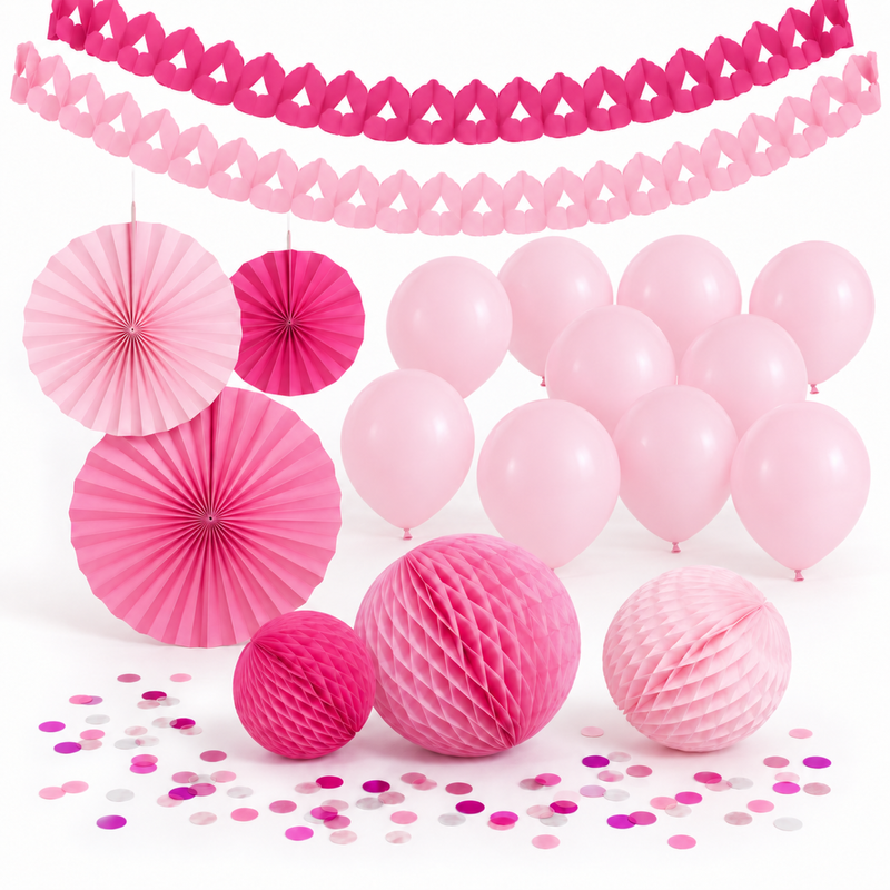 spatial-20296-14d1e44ecbef Rosa Party Deko Set Geburtstag Kindergeburtstag pink