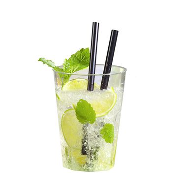180 Caipirinha Becher, PS 0,3 l Ø 8 cm · 11 cm glasklar Plastikbecher Cocktailbecher