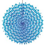 10x Dekofächer aus Papier Ø 75 cm "Bayrisch Blau" schwer entflammbar Oktoberfest
