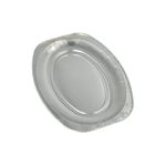 100 Servierplatten, Alu oval 35 x 24,5 cm Einweg Partyplatte silber