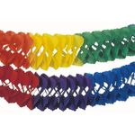 5x Papiergirlande (Großraum) Ø 25 cm · 10 m "Rainbow" schwer entflammbar bunt