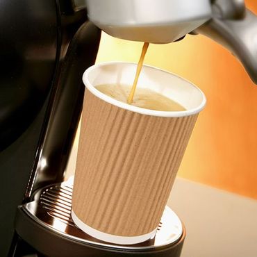 200 Einweg-Kaffeebecher, Pappe "pure", 0,4 l, doppelwandig Kaffee Glühweinbecher Heißgetränk Ripple Pappbecher