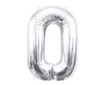 XL Folienballon Zahl 0 silber 85 cm