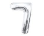 XL Folienballon Zahl 7 silber 85 cm