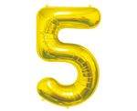 XL Folienballon Zahl 5 gold 85 cm