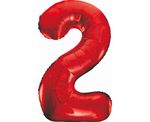 XL Folienballon Zahl 2 rot 85 cm