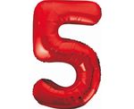 XL Folienballon Zahl 5 rot 85 cm