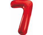 XL Folienballon Zahl 7 rot 85 cm