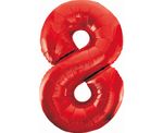 XL Folienballon Zahl 8 rot 85 cm