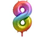 XL Folienballon Zahl 8 bunt regenbogen 85 cm