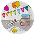 8 große Teller Einschulung Schulanfang ABC