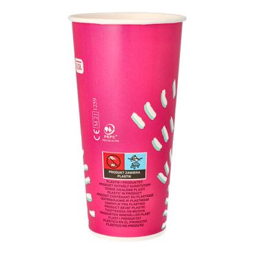 1000 Pappbecher für Kaltgetränke, 0,5 l pink