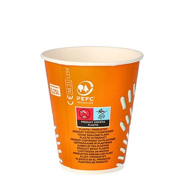 2000 Pappbecher für Kaltgetränke, 0,25 l orange