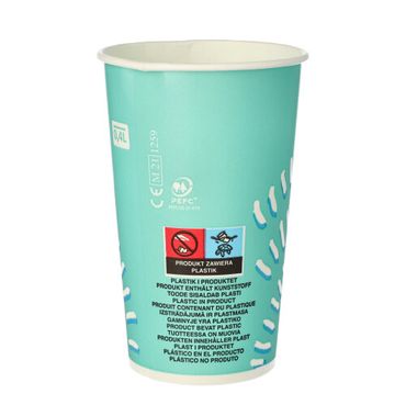 1000 Pappbecher für Kaltgetränke, 0,4 l türkis