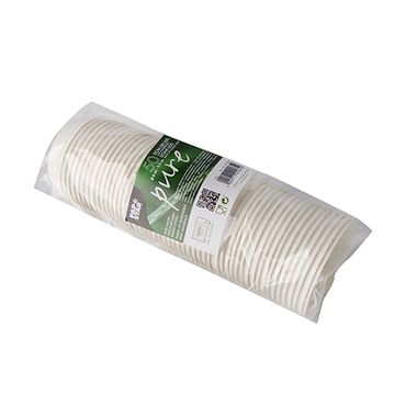 1000 Dom-Deckel aus Zuckerrohr "pure" rund Ø 8 cm weiss