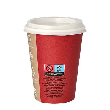 80 Heißgetränkebecher aus Pappe mit Deckel, 0,3 l mit Motiv "ToGo"