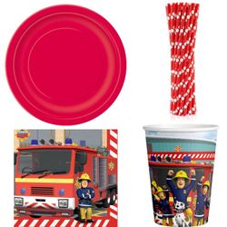 Partyset 22172-Einweggeschirr-Partyset-Feuerwehrmann-Sam-Kindergeburstag-Geburtstag-Deko-Teller-Becher-Servietten_2.jpg