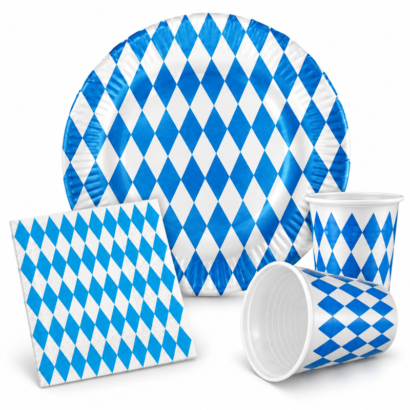 Einweggeschirr Set Oktoberfest Teller Becher Servietten 60 tlg.