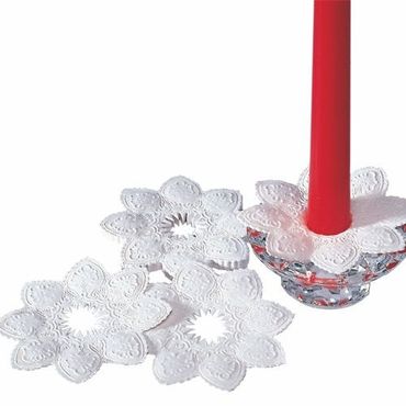 1000 Kerzen-Manschetten rund Ø 10 cm weiss