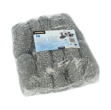 50 Topfreiniger, Draht rund Ø 12 cm · 3 cm silber , kratzend