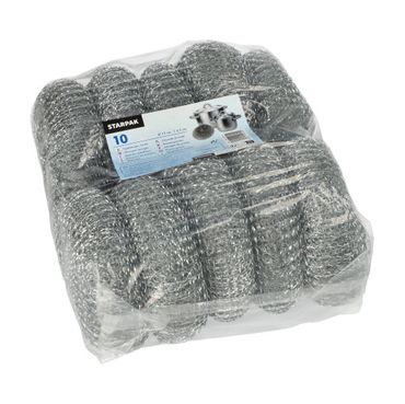30 Topfreiniger, Draht rund Ø 13 cm · 4,5 cm silber , kratzend