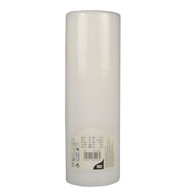 6 Stumpenkerzen Ø 80 mm · 250 mm weiss mit Flachkopf