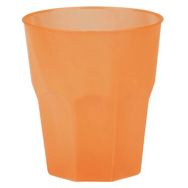 840 Mehrweg Becher orange Plastikbecher 250ml Wiederverwendbar Frost bunt