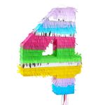 Pinata Zahl 4 bunt pastell