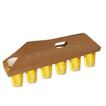 150 Tragetabletts, Pappe pure 12 cm x 9,5 cm x 62 cm braun für 6 Trinkbecher