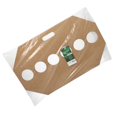 150 Tragetabletts, Pappe pure 12 cm x 9,5 cm x 62 cm braun für 6 Trinkbecher