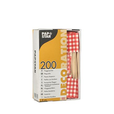 2000 Deko-Picker 8 cm rot Vichy Karo