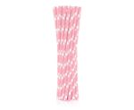 24 Trinkhalme rosa Punkte