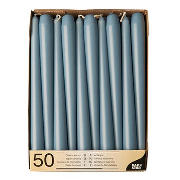 50 Leuchterkerzen Ø 2,2 cm · 25 cm arktikblau