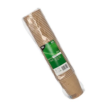 50 Trinkbecher, Pappe 0,2 l Ø 8 cm · 9,2 cm braun