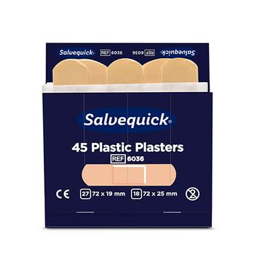 60 Sets Cederroth Salvequick Plastic Pflaster (45 Stück) braun , Refill