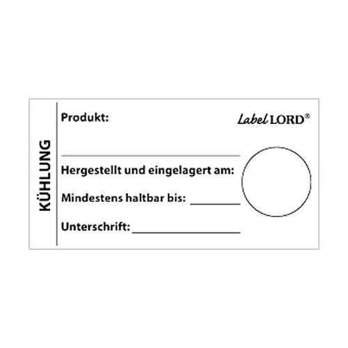 "LabelLord" HACCP Lebensmitteletiketten 37 mm x 64 mm weiss Kühlschrank, abwaschbar