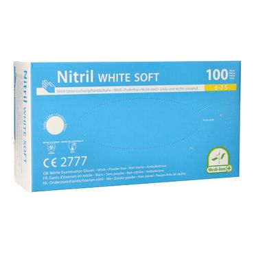 100 Medi-Inn® Handschuhe Nitril puderfrei White Soft weiss Größe S