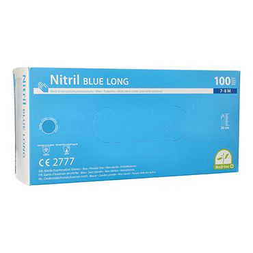 100 Medi-Inn® PS Handschuhe Nitril puderfrei Long blau Größe M