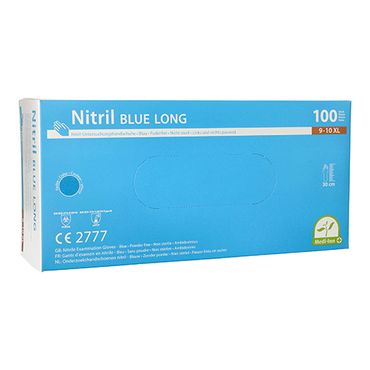 100 Medi-Inn® PS Handschuhe Nitril puderfrei Long blau Größe XL