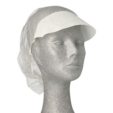100 Medi-Inn® Barett-Hauben, Vlies Ø 52 cm weiss mit Schirm