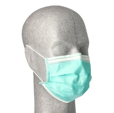 500 Medi-Inn® Mundschutz Type II, 3-lagig 9 cm x 17,5 cm grün mit Nasenbügel