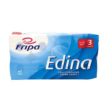 72 Rollen Toilettenpapier, 3-lagiges Tissue Ø 12 cm · 11 cm x 9,4 cm hochweiss Edina 250 Blatt