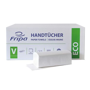 3200 Blatt Handtuchpapier V-Falz 25 cm x 23 cm weiss Eco 2-lagig (20x160)